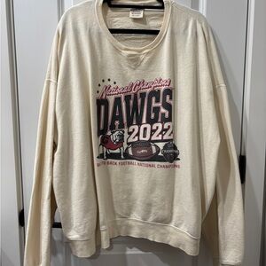 UGA Cream National Champions Dawgs 2022 Sweater